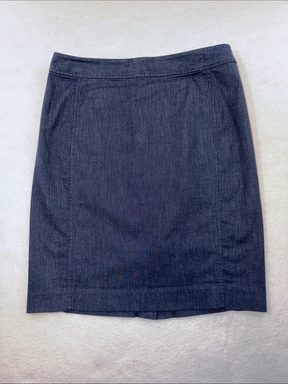 Classic Dark Denim Pencil Skirt - Navy Blue